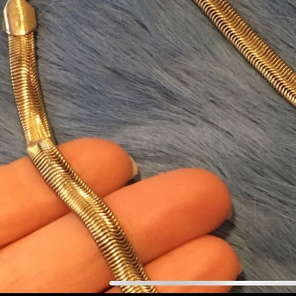 Vintage 80s gold,princess necklace,adjustable snake chain w Bib style pendent. - Picture 2 of 9